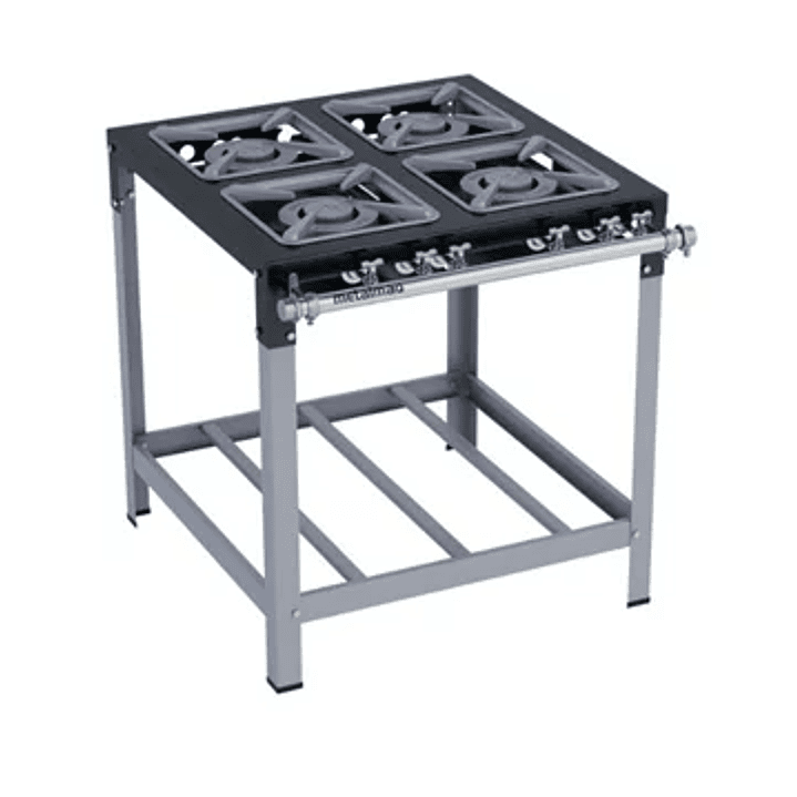 Fogão Industrial 4 bocas Duplas 30X30 Luxo Metalmaq 1