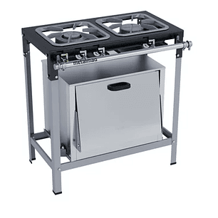 Fogão Industrial 2 Bocas 30X30 com Forno S2000 Metalmaq