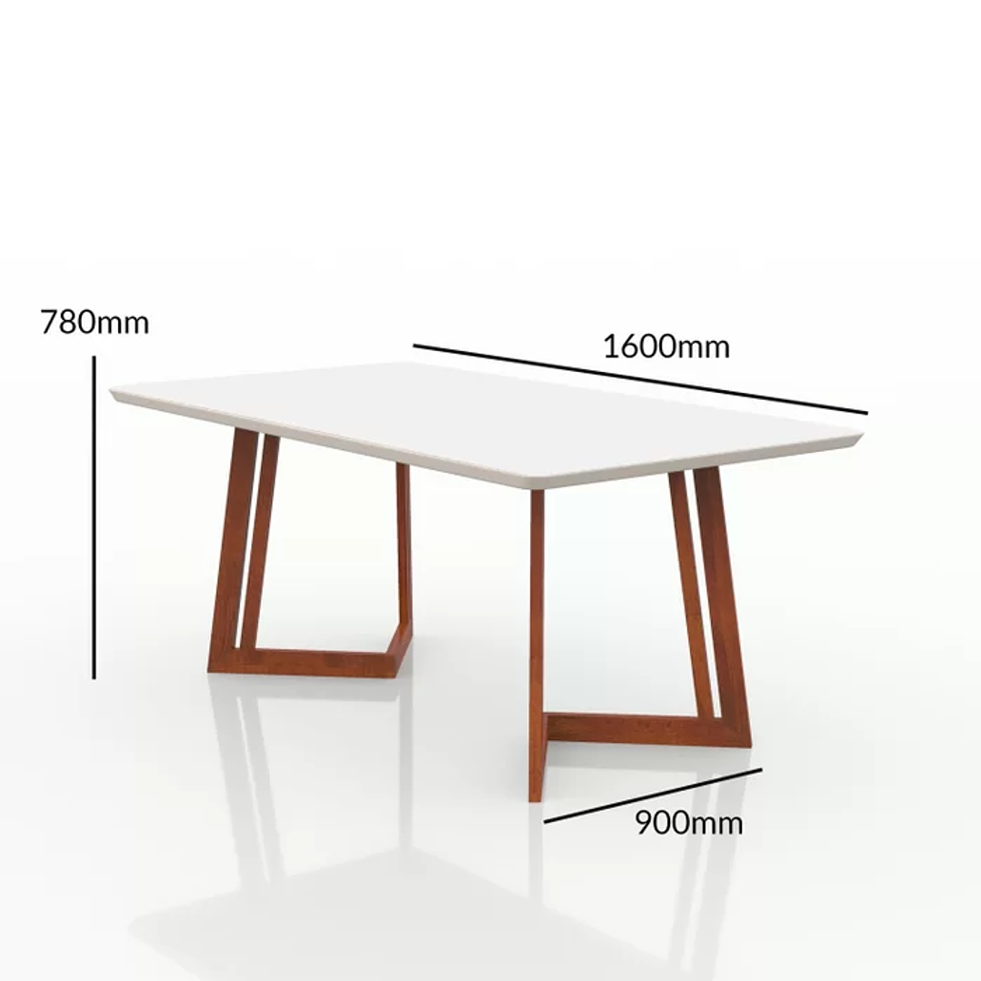 Conjunto Mesa com Vidro Pés Madeira Maciça 6 Cadeiras Madeira Dakota Tecido A40 Caramelo 5