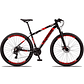 Bicicleta 29 Aluminum Raider 24 Marchas Index Freio a Disco - Preto+Vermelho - Thumbnail 2