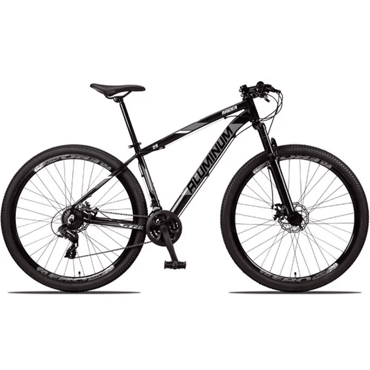 Bicicleta 29 Aluminum Raider 24 Marchas Index Freio a Disco - Preto+Vermelho 4