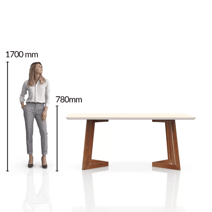 Conjunto Mesa com Vidro Pés Madeira Maciça 6 Cadeiras Madeira Dakota Tecido A40 Caramelo 7