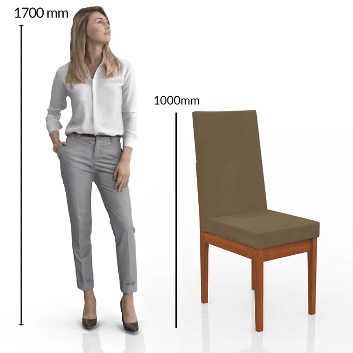 Conjunto Mesa com Vidro Pés Madeira Maciça 6 Cadeiras Madeira Dakota Tecido A40 Caramelo 8