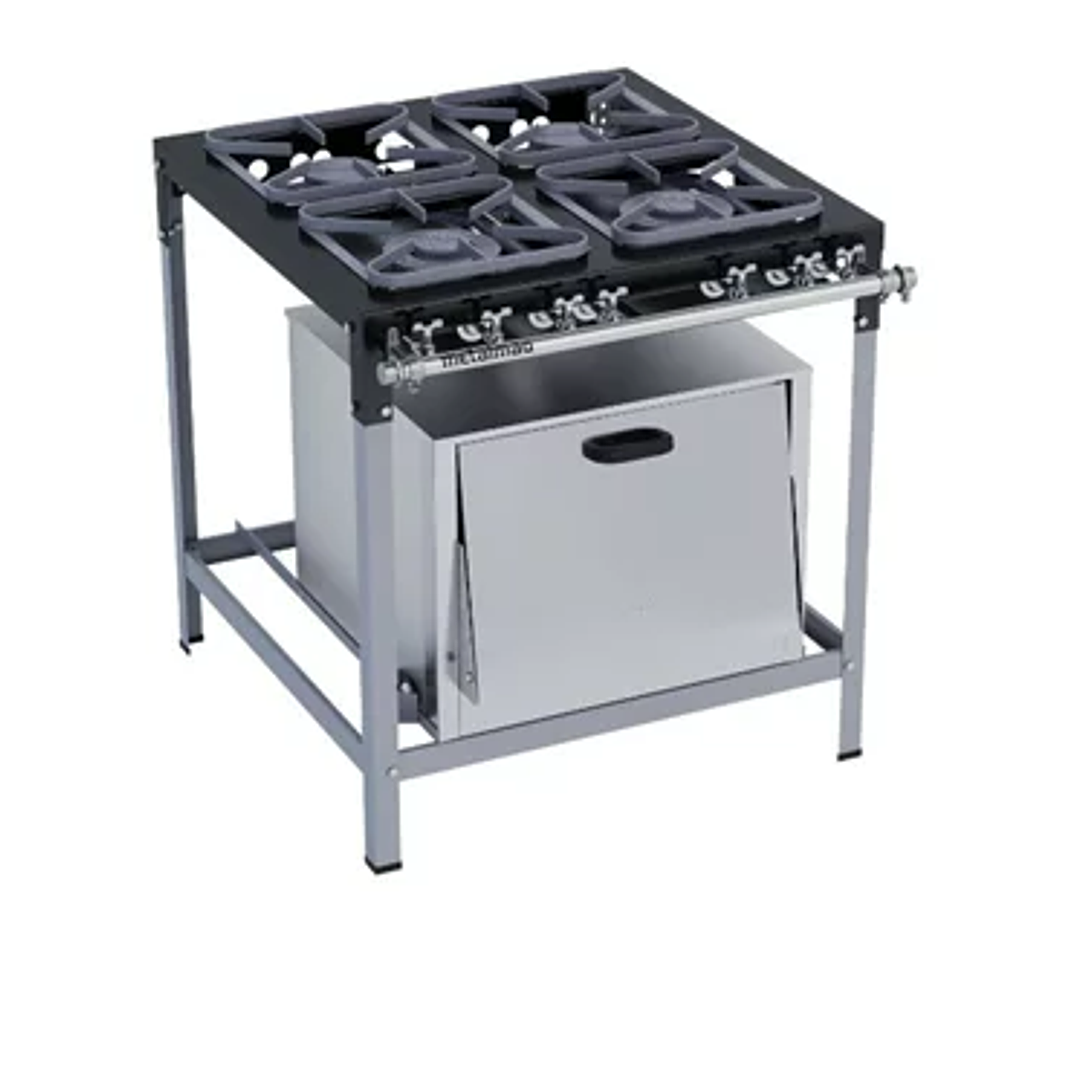 Fogão Industrial 4 Bocas 30X30 com Forno S2020 Metalmaq 1