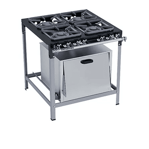 Fogão Industrial 4 Bocas 30X30 com Forno S2020 Metalmaq
