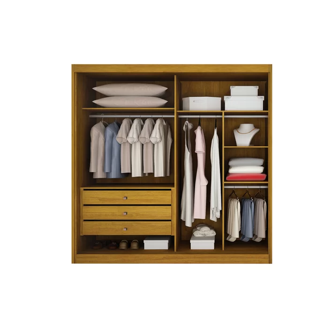 Guarda Roupa com Espelho 2 Portas 3 Gavetas São Paulo  4