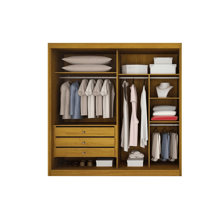 Guarda Roupa com Espelho 2 Portas 3 Gavetas São Paulo  4