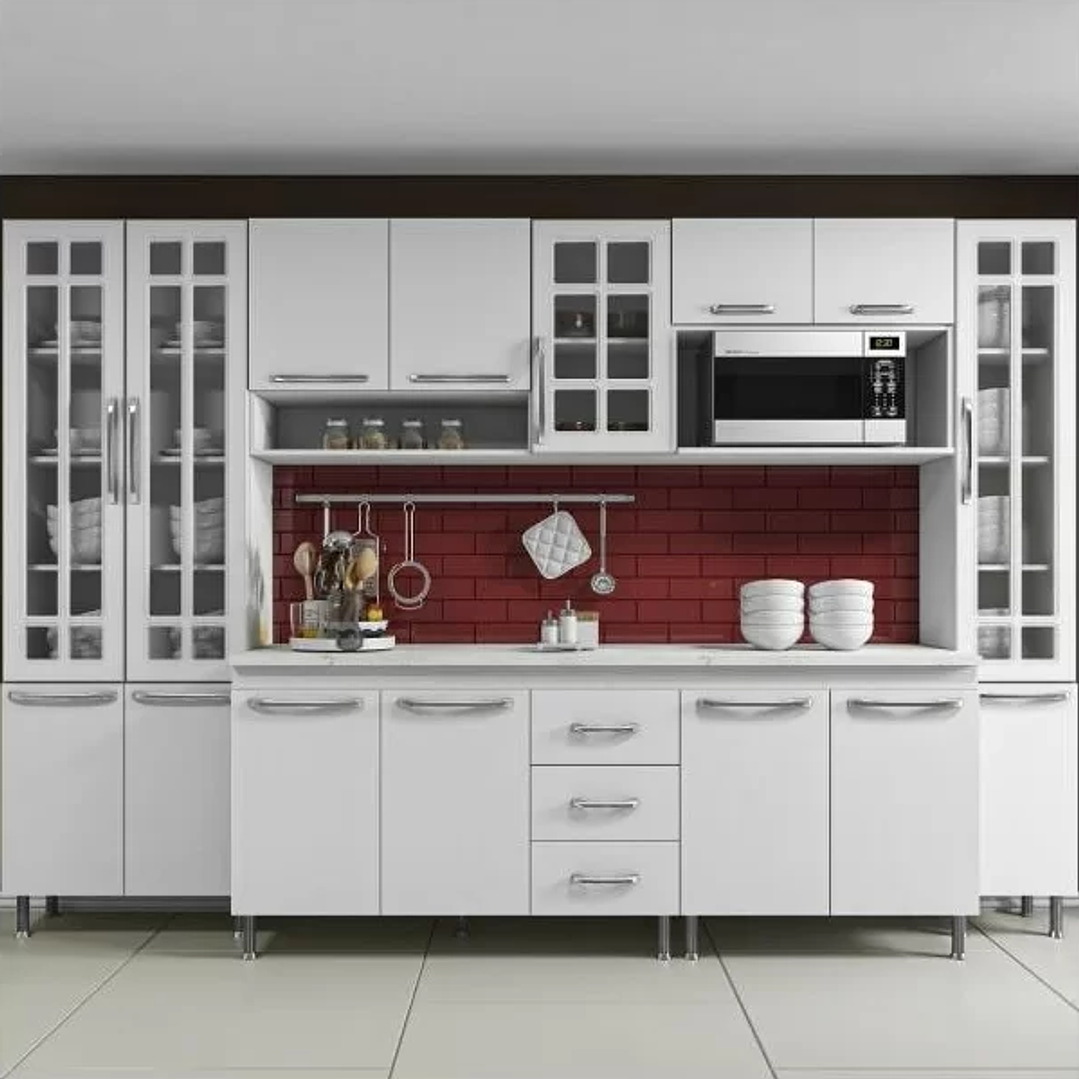 Cozinha Compacta 6 Peças com Armário e Balcão Mp3693 Veneza  1