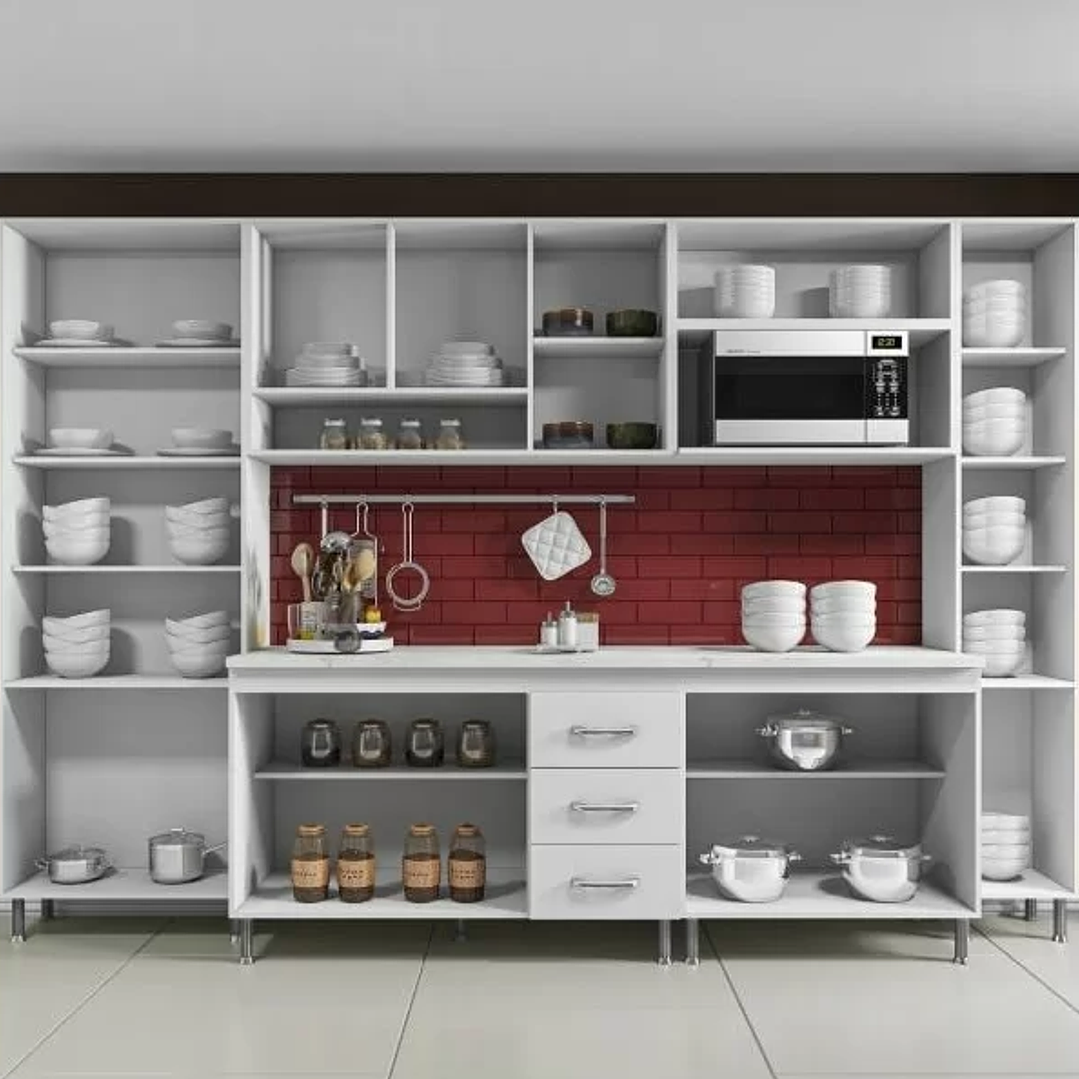 Cozinha Compacta 6 Peças com Armário e Balcão Mp3693 Veneza  4