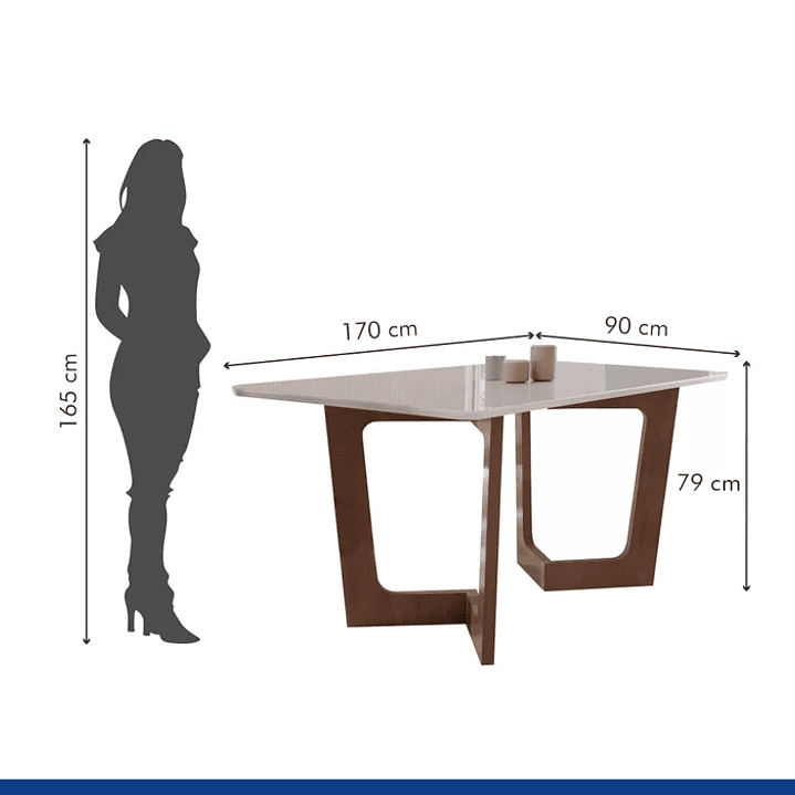 Conjunto Sala De Jantar Nápoles Tampo Vidro/MDF com 6 Cadeiras Luísa Smart Plus Cinamomo/Off White/Bege 7
