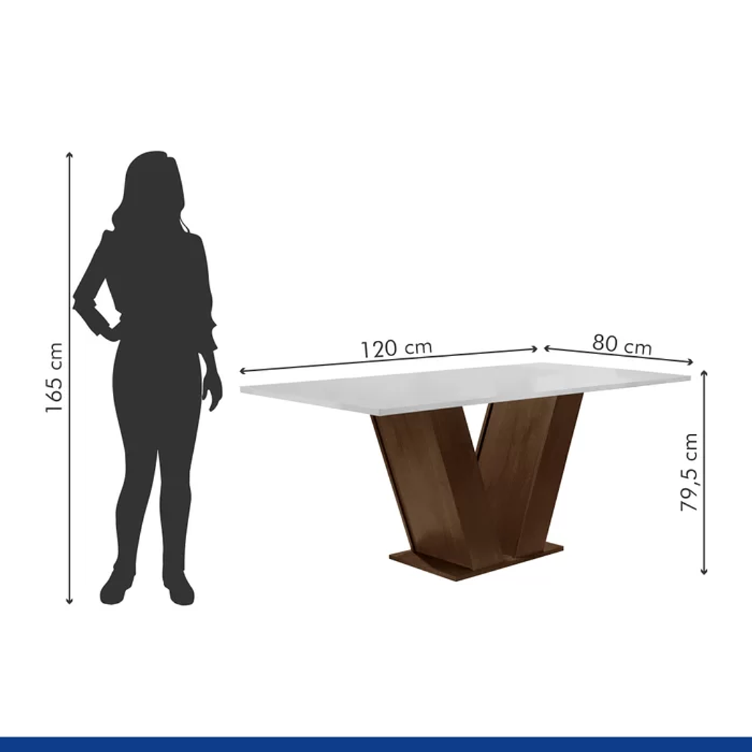 Mesa Sala de Jantar com 4 Cadeiras Tampo MDF Espanha  Chocolate/Off White/Animale Marrom 10