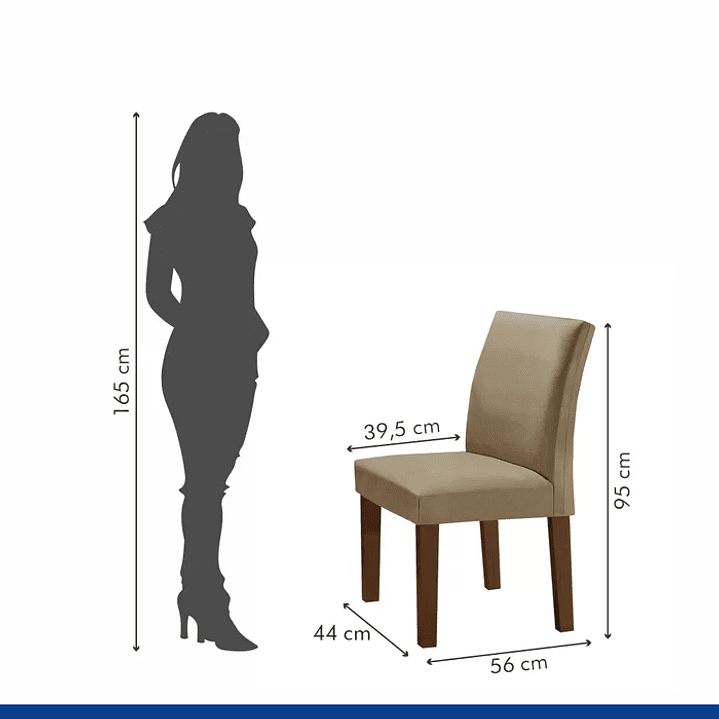 Mesa Sala de Jantar com 4 Cadeiras Tampo MDF Espanha  Chocolate/Off White/Animale Marrom 11