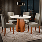 Conjunto Sala de Jantar 1 Mesa Redonda com 4 Cadeiras Beatriz Cherry/Off White - Thumbnail 1
