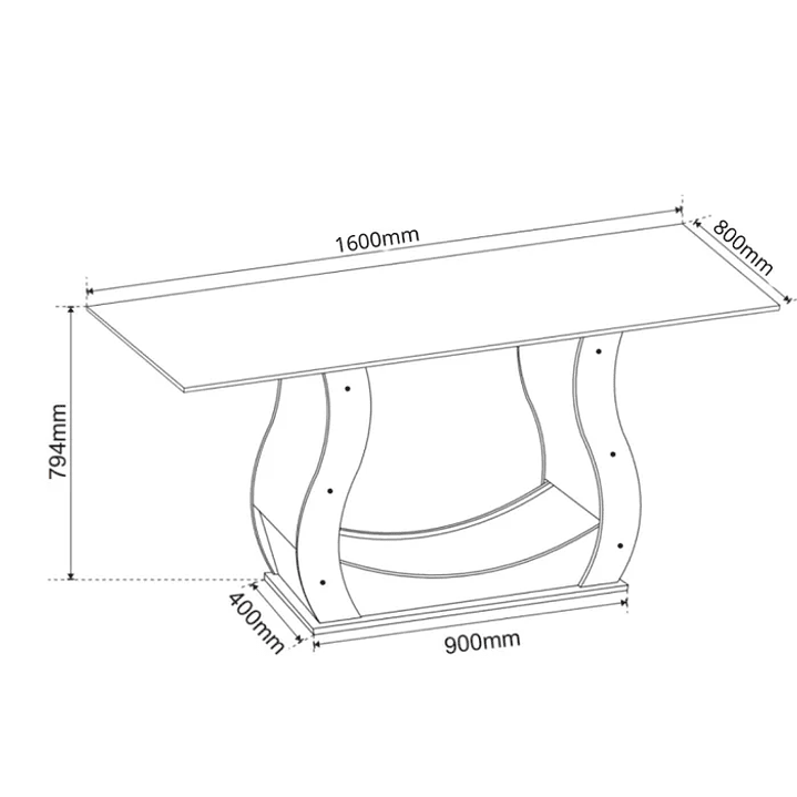 Mesa de Jantar Retangular Buenos Aires com 6 Cadeiras Dalas Mel/Cinza Brilho/Grafite 5