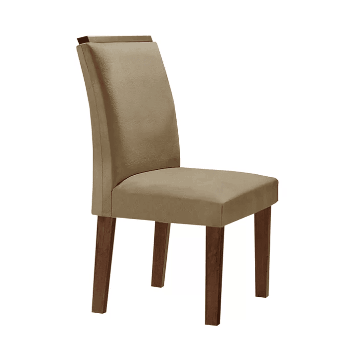 Conjunto Sala De Jantar Nápoles Tampo Vidro/MDF com 6 Cadeiras Luísa Smart Plus Cinamomo/Off White/Bege 10