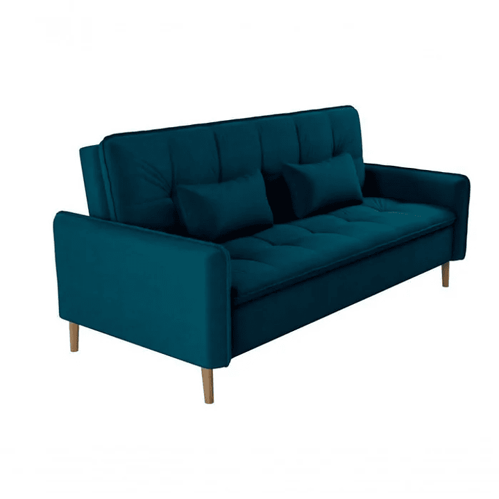 Sofá Cama Casal Reclinável Donna - Veludo Turkey Castor 1