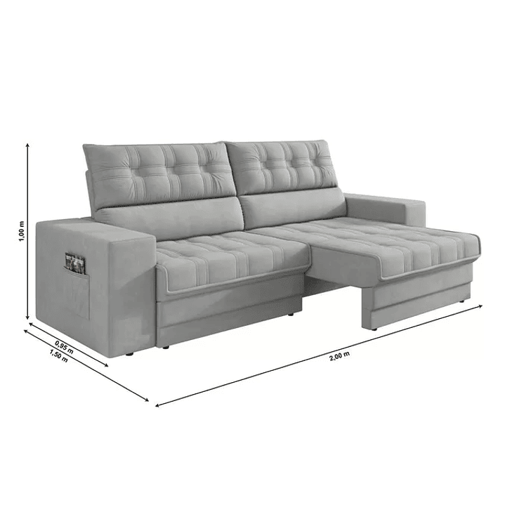 Sofá Oscar Plus 2,00m Retrátil/reclinável Suede  5