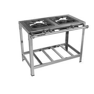 Fogão Industrial 2 bocas 40x40 Inox Metalmaq
