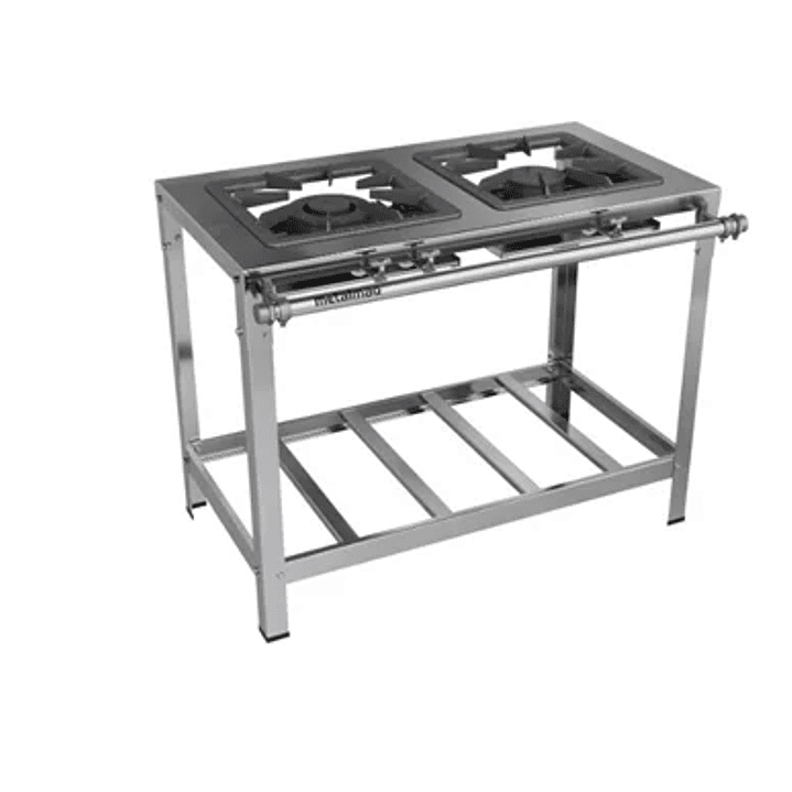 Fogão Industrial 2 bocas 40x40 Inox Metalmaq 1