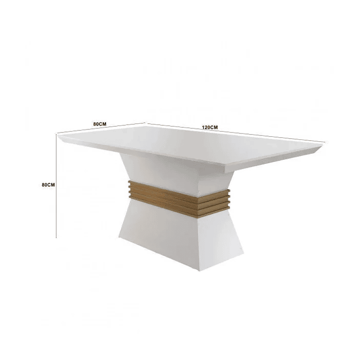 Conjunto Sala de Jantar Mesa e 4 Cadeiras Santorini Veludo Creme/Off White/Imbuia 3