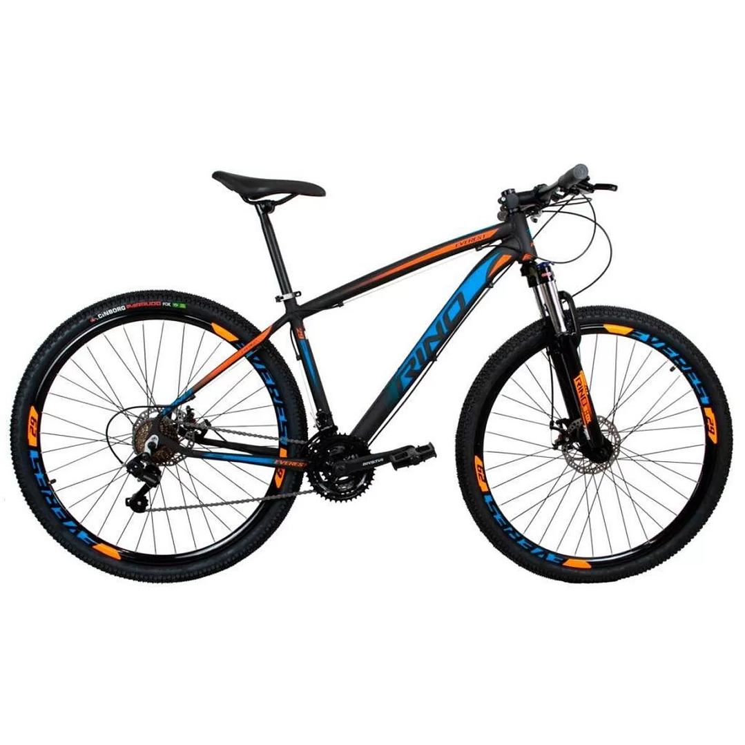 BICICLETA ARO 29 RINO EVEREST COLOR - 24V CAMBIOS SHIMANO - SUSPENSÃO COM TRAVA 3