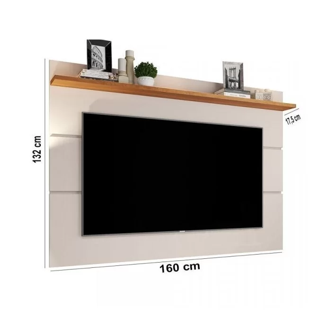 Conjunto Rack Vivare Wood e Painel para TV até 60 Polegadas Vivare Off White Nature - Off White Nature 6