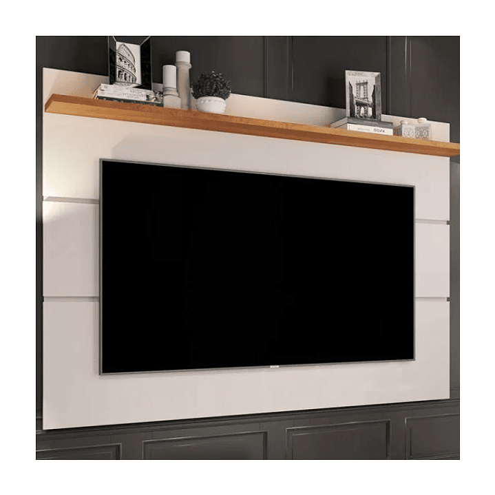 Conjunto Rack Vivare Wood e Painel para TV até 60 Polegadas Vivare Off White Nature - Off White Nature 7