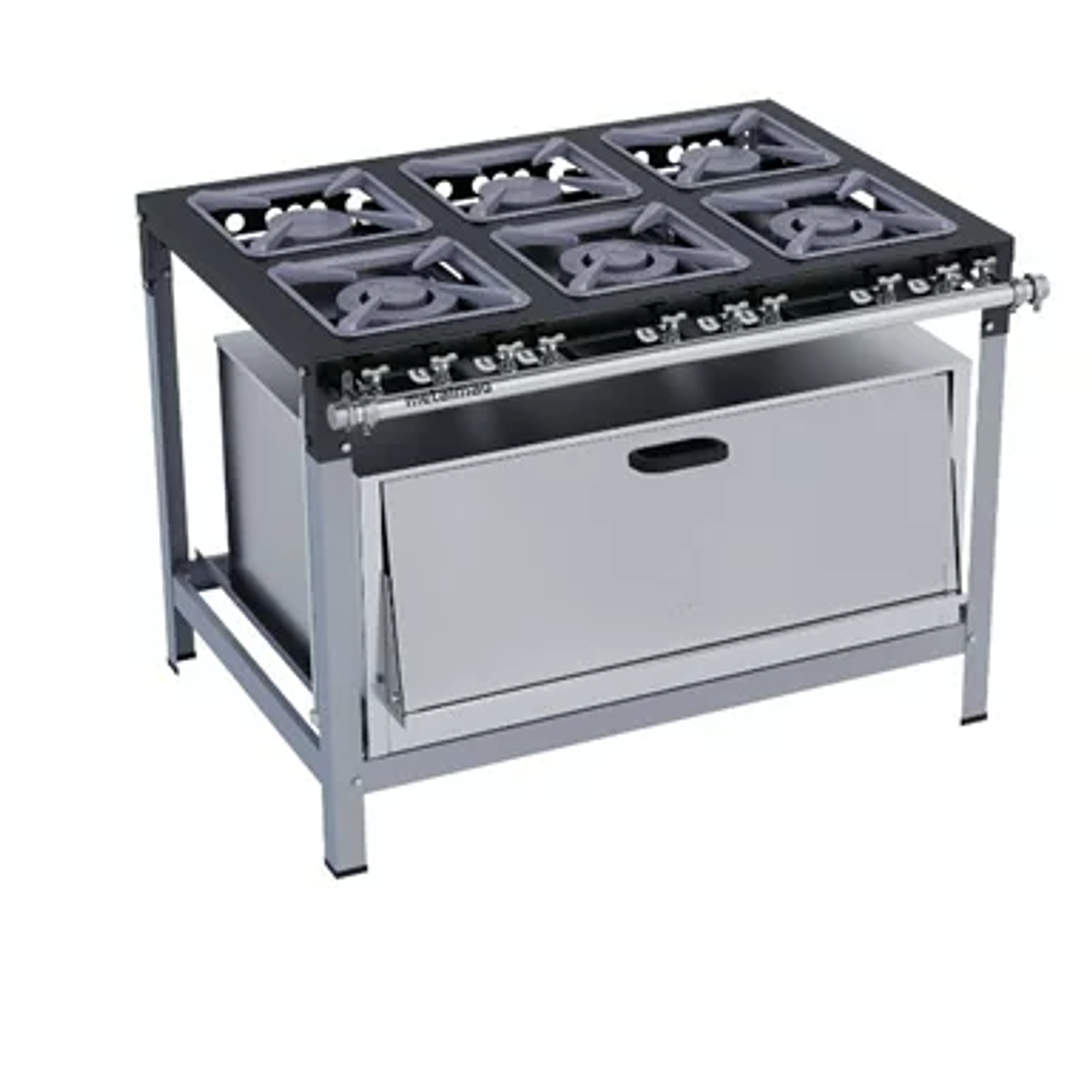 Fogão Industrial 6 Bocas 30X30 com Super Forno Metalmaq 1