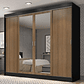 Guarda-roupa Casal Vivian 3 Portas Espelho Menor Preto Fosco - M.a Preto Fosco - Thumbnail 3
