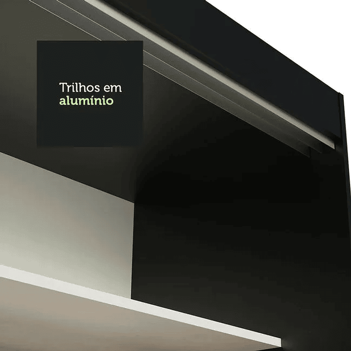 Guarda-roupa Casal Vivian 3 Portas Espelho Menor Preto Fosco - M.a Preto Fosco 7