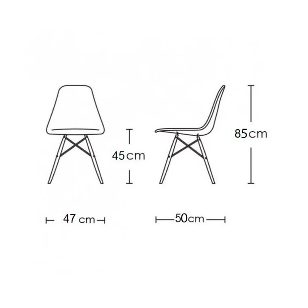 Conjunto de Mesa de Jantar Eames Eiffel Redonda 90cm Tampo de Madeira Branco com 4 Cadeiras Brancas 6