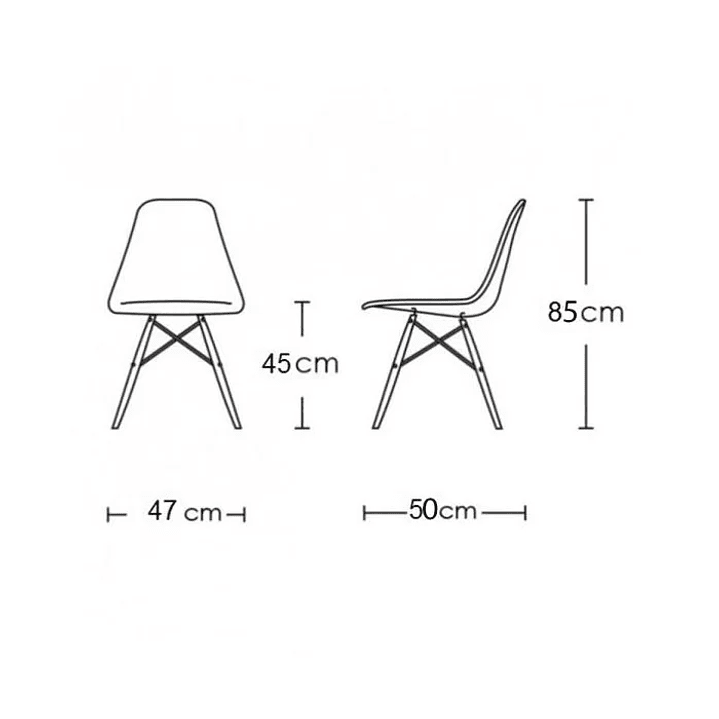 Conjunto de Mesa de Jantar Eames Eiffel Redonda 90cm Tampo de Madeira Branco com 4 Cadeiras Brancas 6