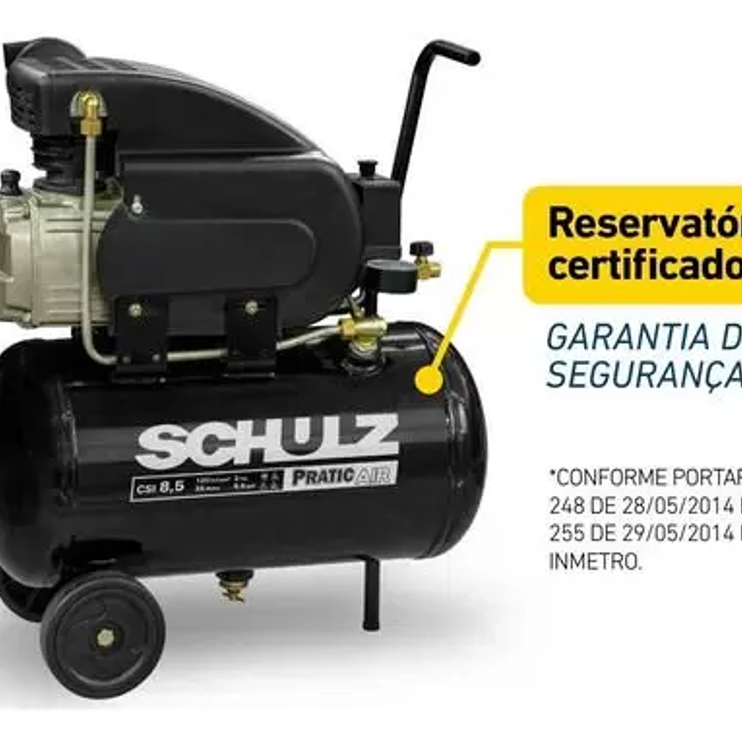 Compressor ar 8,5 pés plus csi 25l schulz + kit acessórios - CDS 3