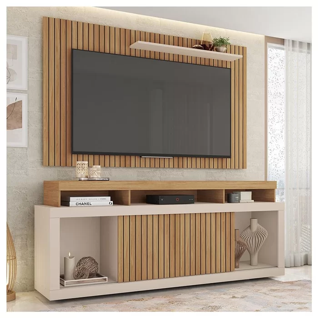 Rack Com Painel Para TV até 65 Polegadas Life Marrom Caemmun Marrom 1