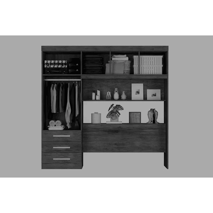 Guarda-Roupa Casal com Cabeceira Baú 5 Portas 3 Gavetas e Prateleiras Cancun  7