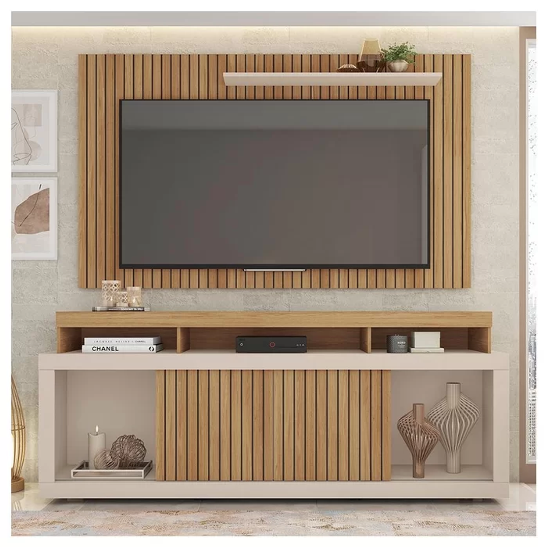 Rack Com Painel Para TV até 65 Polegadas Life Marrom Caemmun Marrom 3