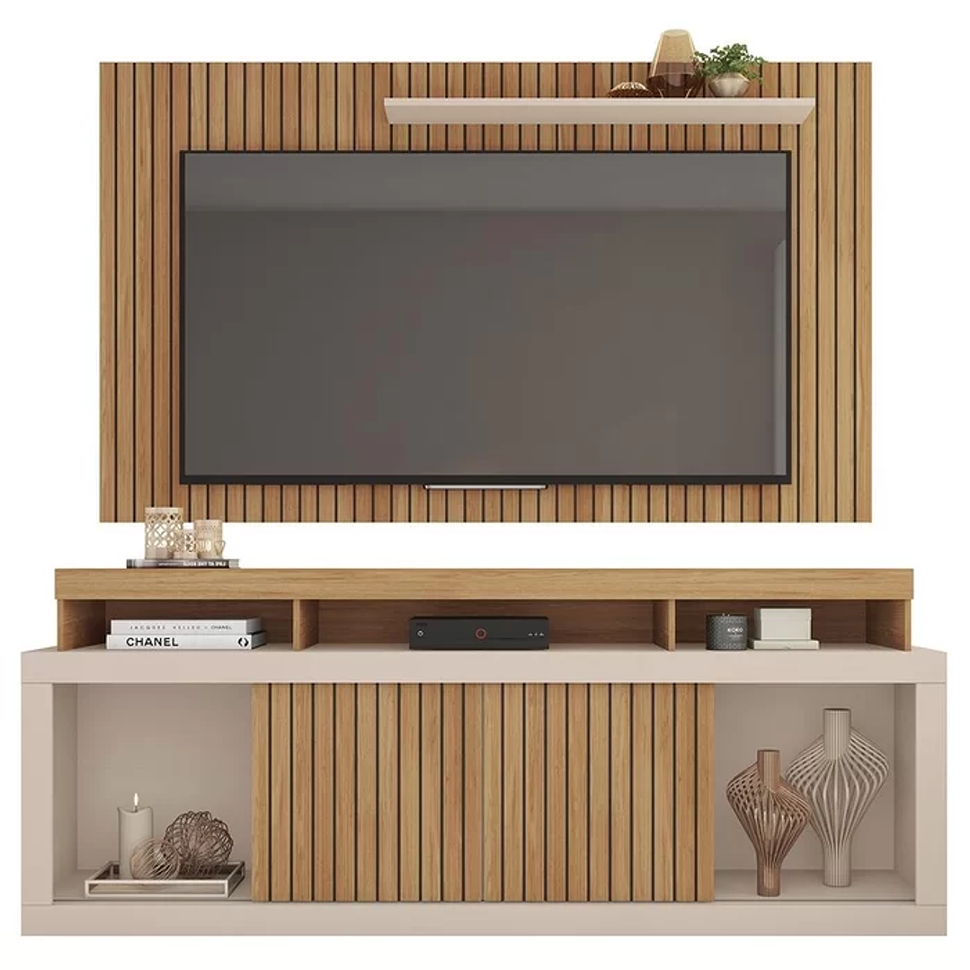 Rack Com Painel Para TV até 65 Polegadas Life Marrom Caemmun Marrom 4