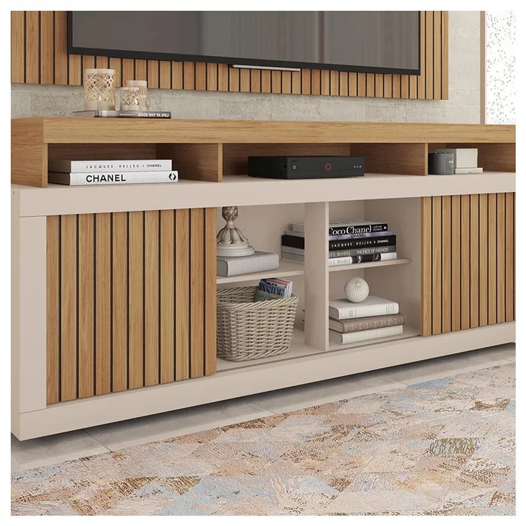 Rack Com Painel Para TV até 65 Polegadas Life Marrom Caemmun Marrom 6