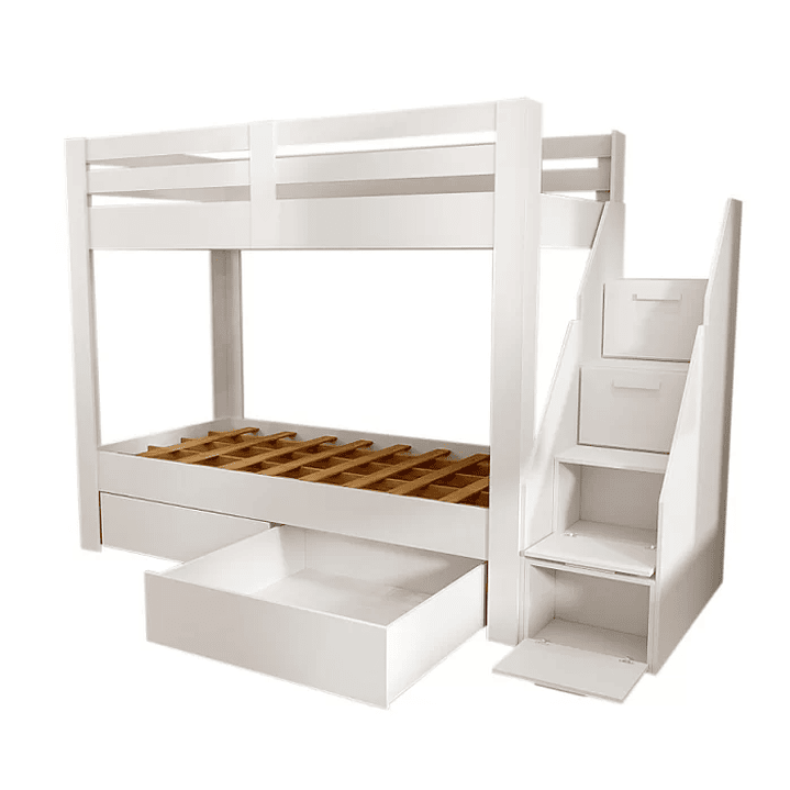 Beliche Solteiro Adulto com 2 Gavetões e 4 Nichos Star Plus Casatema Branco Perfect Wood 2