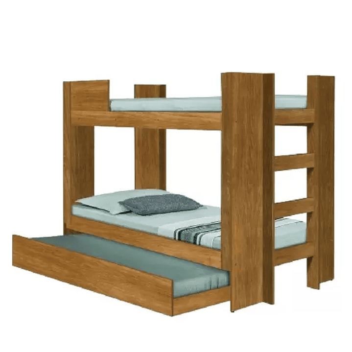 Beliche Solteiro com Cama Auxiliar Dublin Para Colchão de 0,88m Nature Tebarrot - TEBARROT DO BRASIL 2