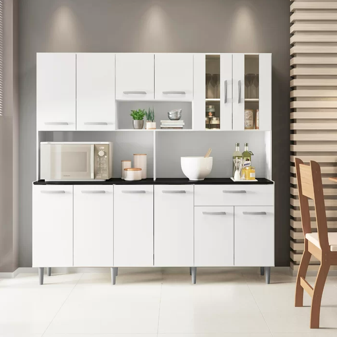 Armário de Cozinha 12 Portas 1 Gaveta Clara Branco 1