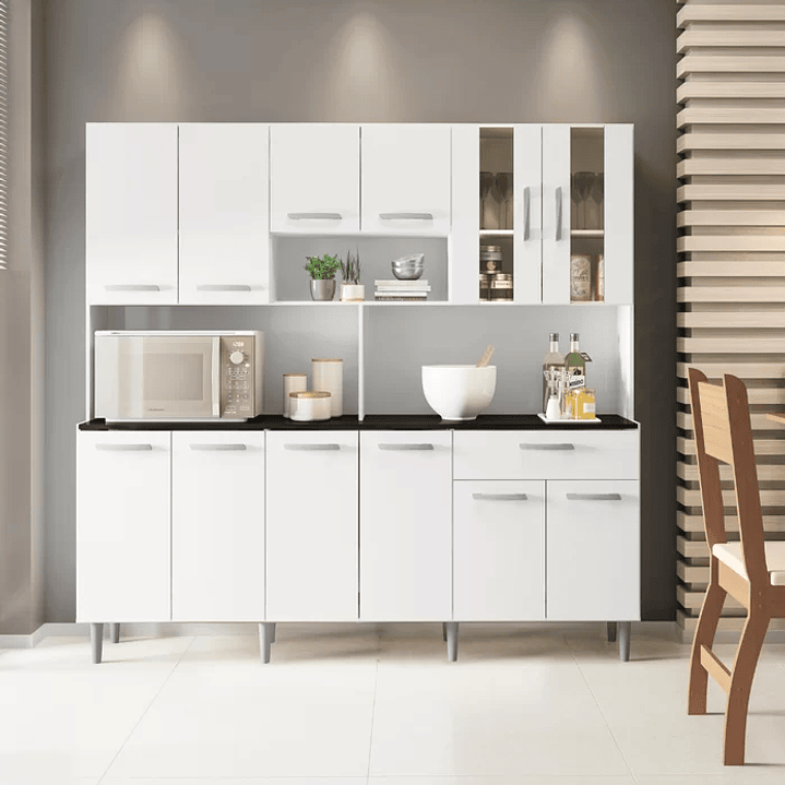 Armário de Cozinha 12 Portas 1 Gaveta Clara Branco 1