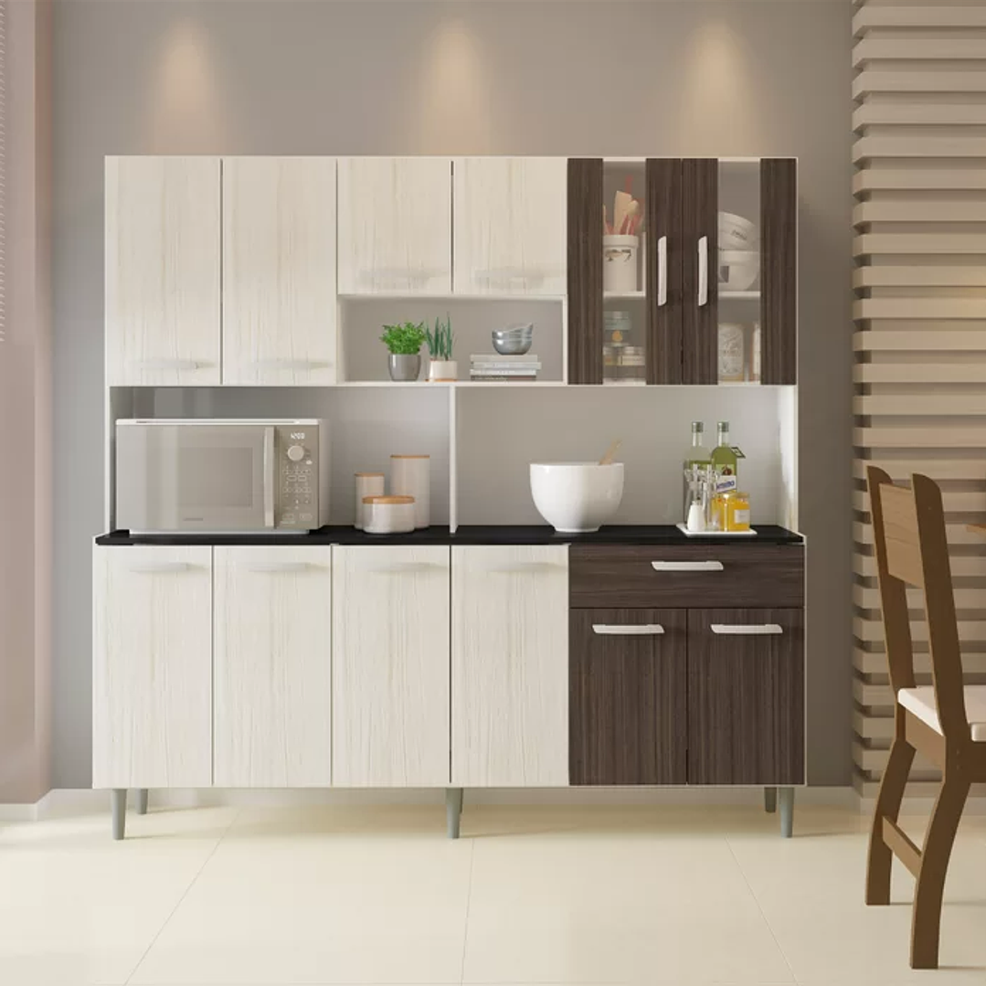 Armário de Cozinha 12 Portas 1 Gaveta Clara Branco 2