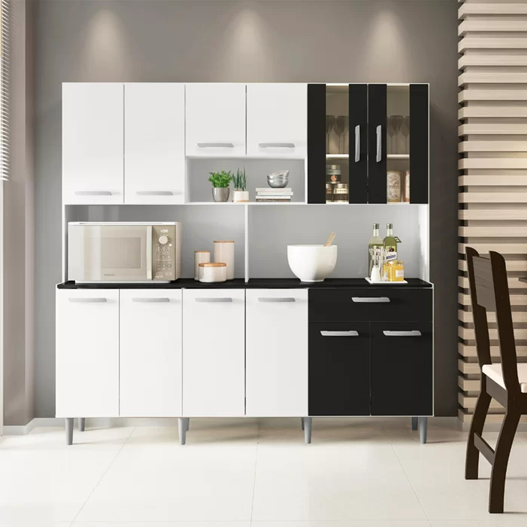 Armário de Cozinha 12 Portas 1 Gaveta Clara Branco 3