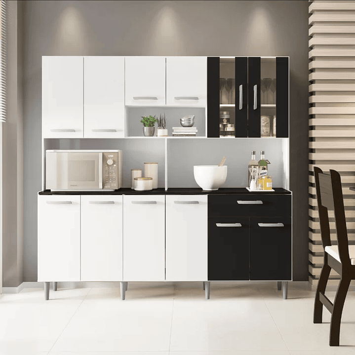 Armário de Cozinha 12 Portas 1 Gaveta Clara Branco 3