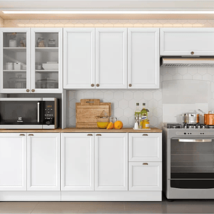 Cozinha Completa 4 Peças 10 Portas 2 Gavetas 1 Nicho para Forno Unna 