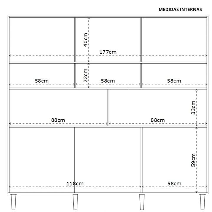 Armário de Cozinha 12 Portas 1 Gaveta Clara Branco 6