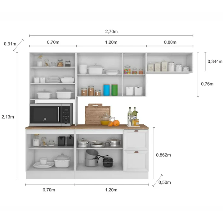 Cozinha Completa 4 Peças 10 Portas 2 Gavetas 1 Nicho para Forno Unna  4