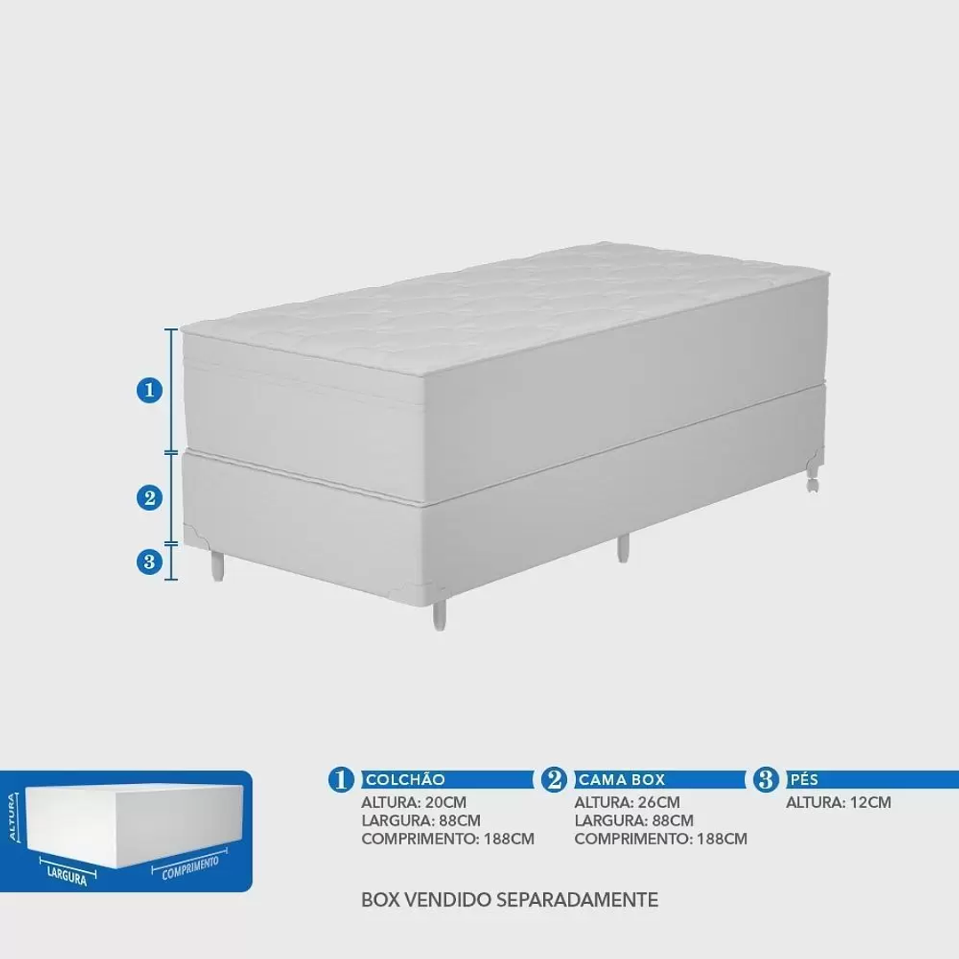Colchão Solteiro Molas Ensacadas Prodormir Vegas 7