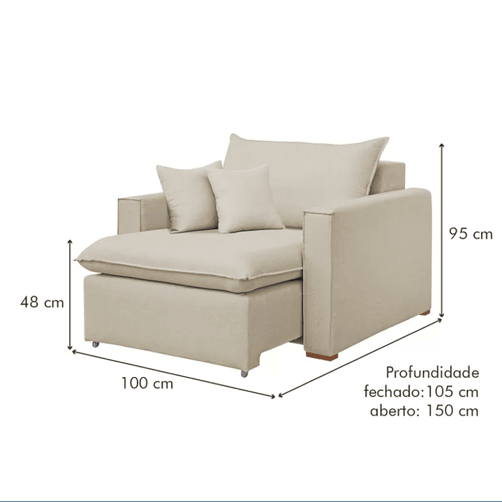 Poltrona Retrátil 100cm Barcelona  5